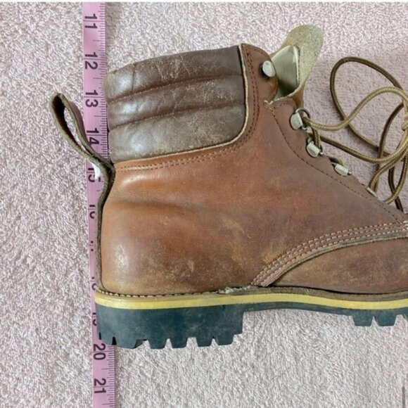 Vintage Scats Matterhorn Brown Leather Lace Up Hiking Mountaineering Boots 8 - Picture 14 of 15